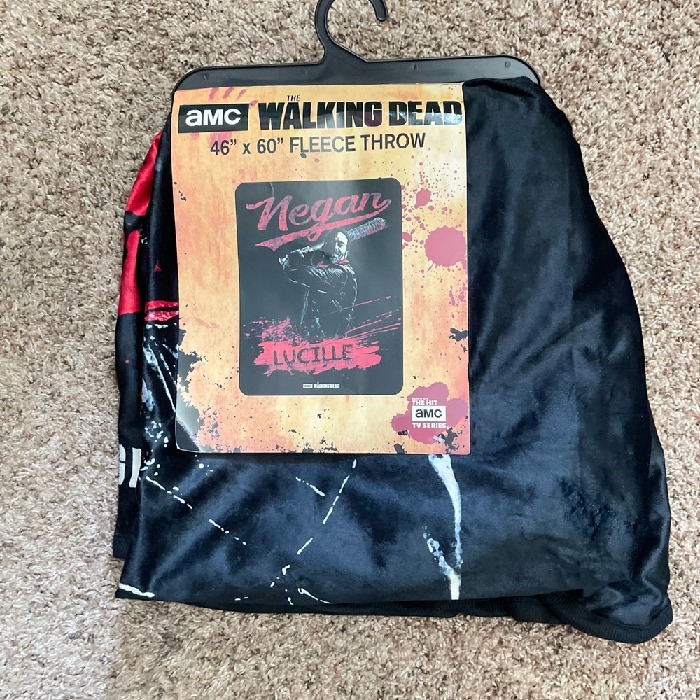 The Walking Dead NEGAN Lucille FLEECE Throw Blanket 46” x 60”